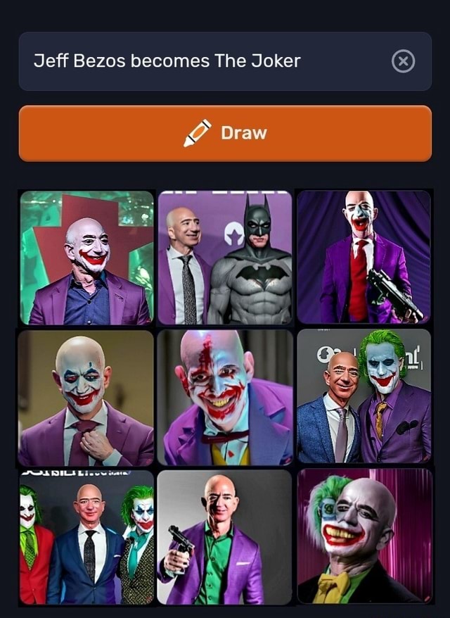 Jeff Bezos becomes The Joker Draw AG - iFunny