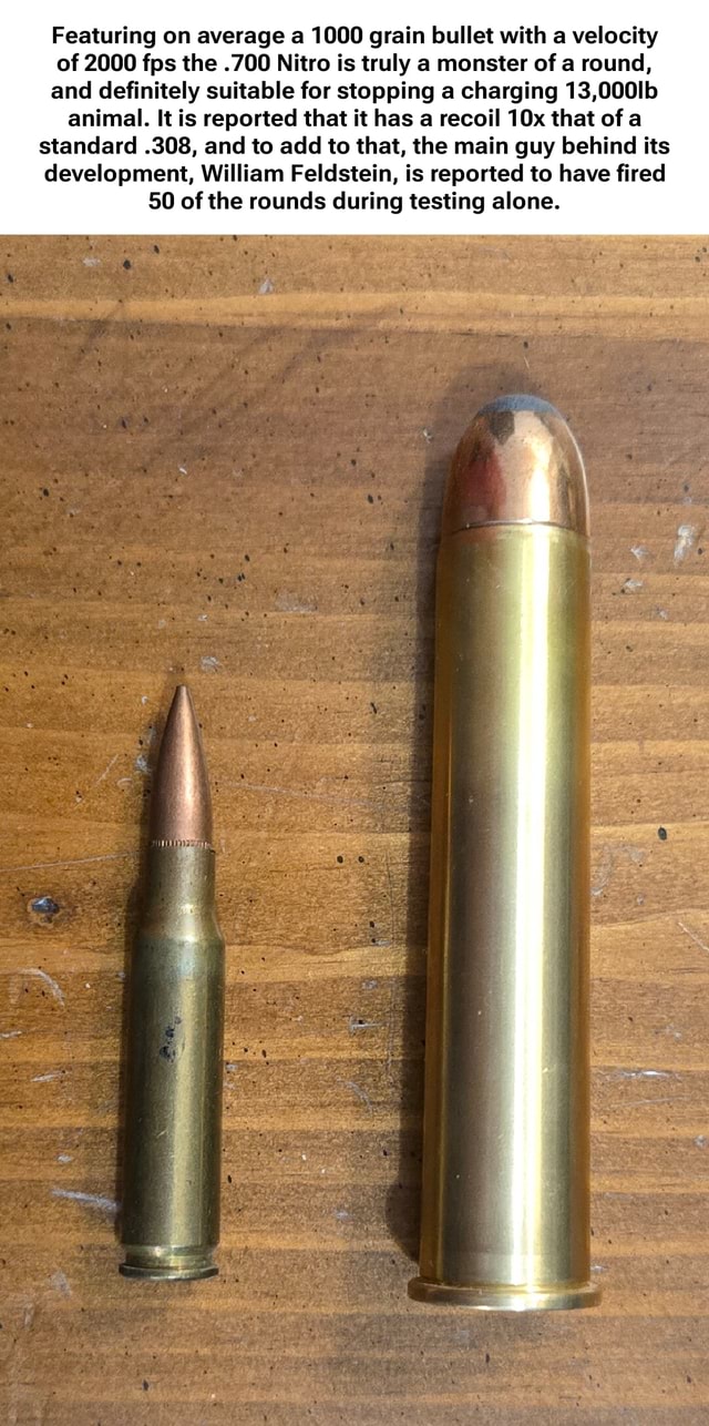 Featuring on average a 1000 grain bullet with a velocity of 2000 fps ...