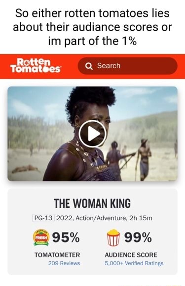 So Either Rotten Tomatoes Lies About Their Audiance Scores Or Im Part ...