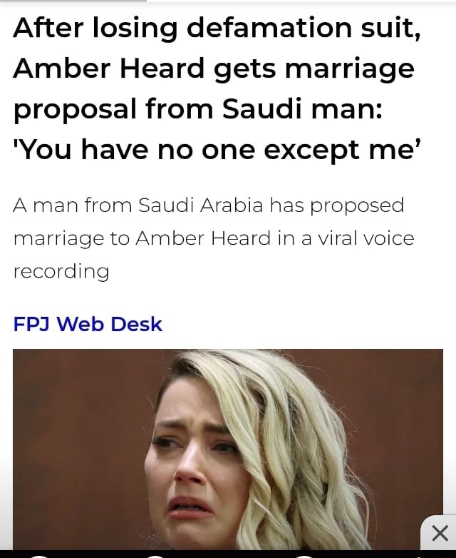After losing defamation suit, Amber Heard gets marriage proposal from