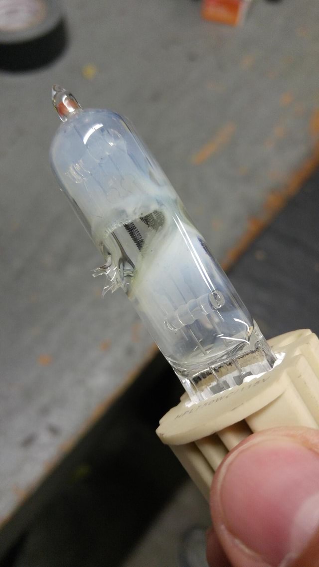 This is what happens when you touch a 750w halogen bulb with your bare