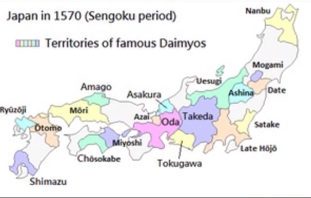 Japan In 1570 Sengoku Period 1mm Territories Of Famous Daimyos Ifunny