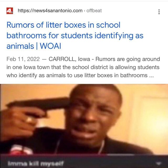 Offbeat Rumors of litter boxes in school bathrooms for students