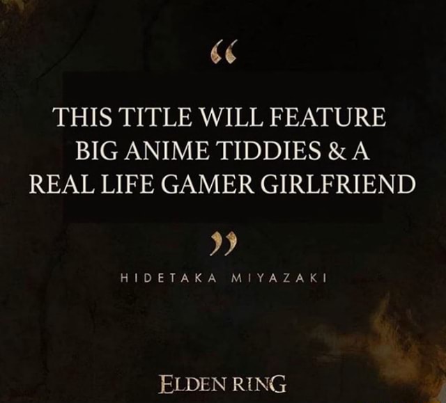 THIS TITLE WILL FEATURE BIG ANIME TIDDIES & A REAL LIFE GAMER ...
