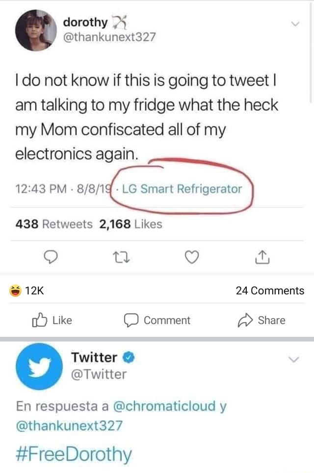 I do not know if this is going to tweet I am talking to my fridge what