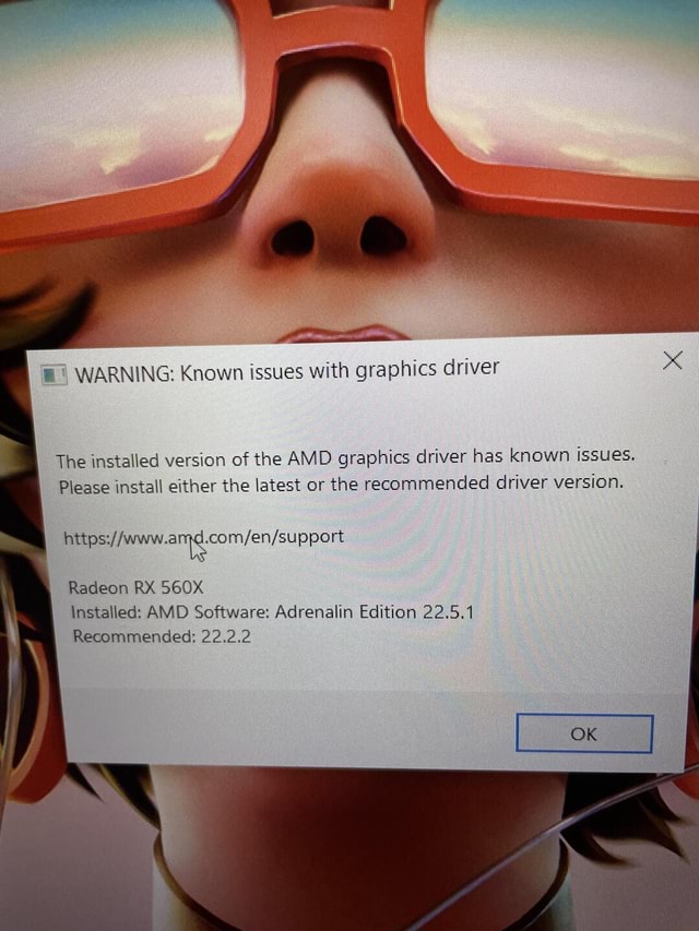 Warning known issues with graphics driver как исправить