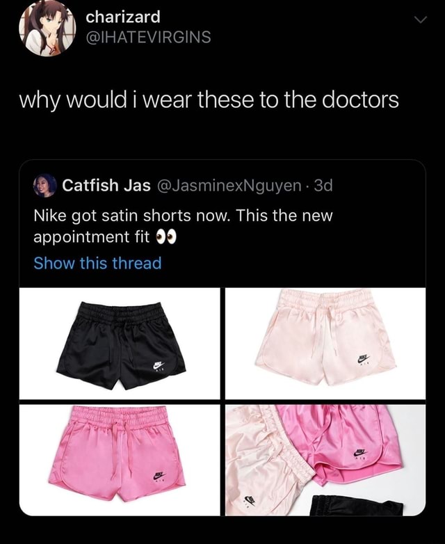 pink satin nike shorts