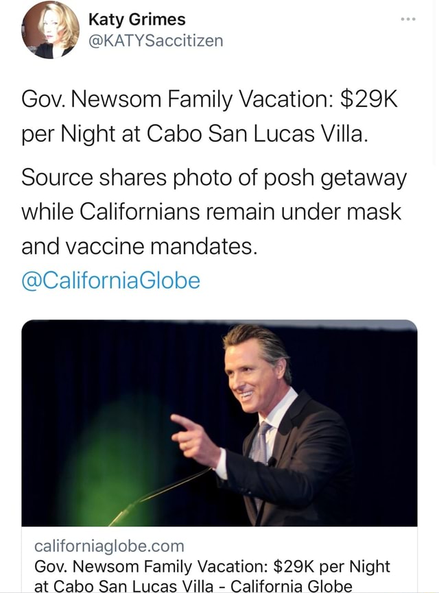 Katy Grimes KATY Saccitizen Gov. Newsom Family Vacation per Night at