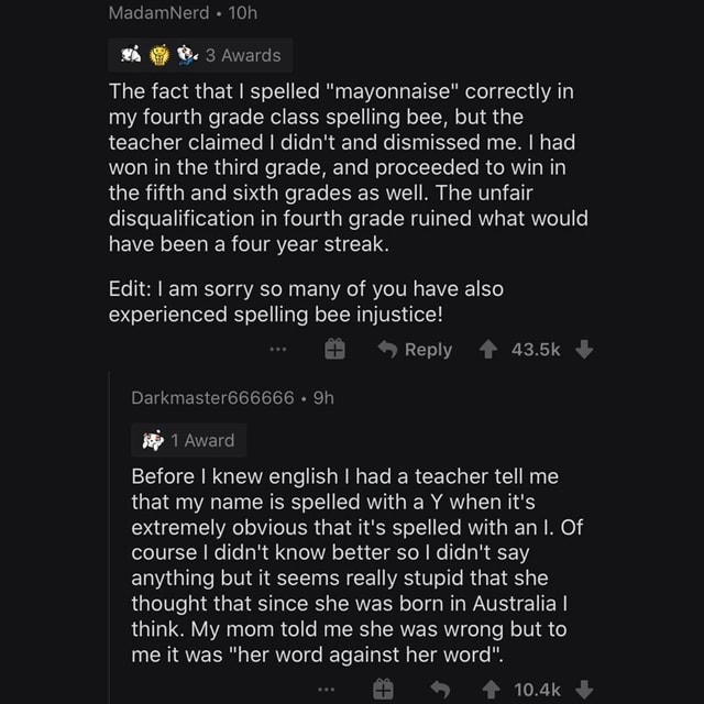 MadamNerd Awards The fact that I spelled "mayonnaise" correctly in my