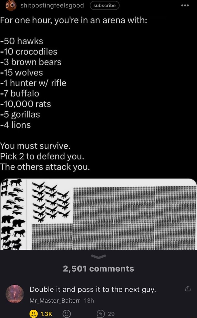 60) shitpostingfeelsgood subscribe For one hour, you're in an arena ...