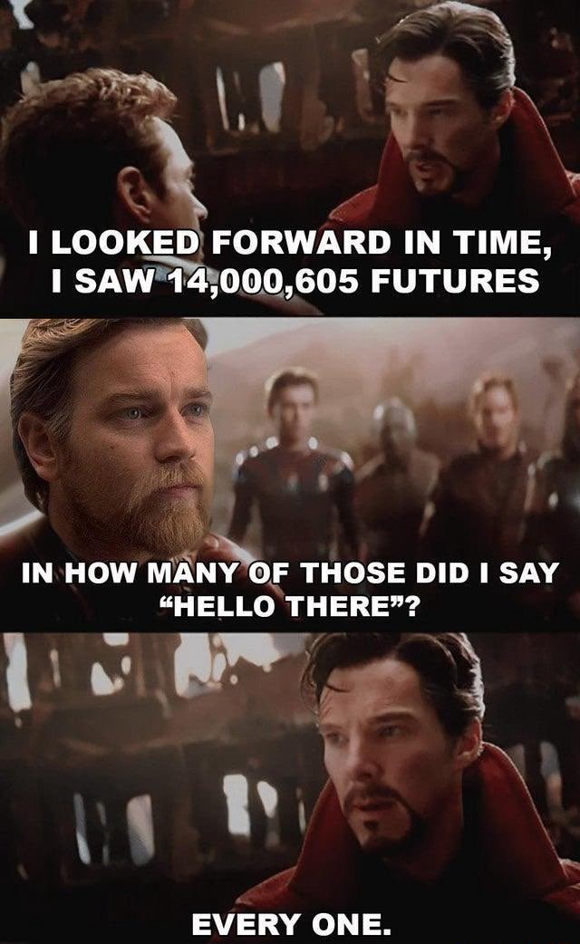 I Looked Forward In Time Saw 14 000 605 Futures In How Many Of Those Did Say Hello There Every One