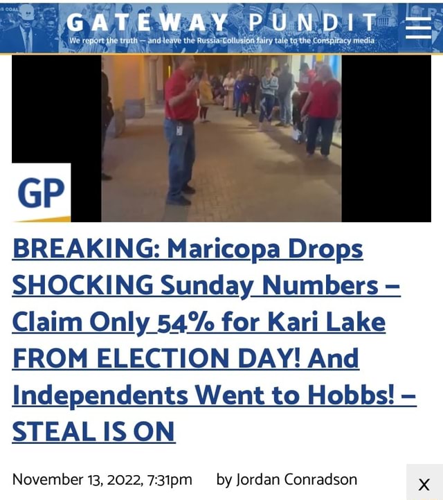 GATEWAY PUNDIT af BREAKING: Maricopa Drops SHOCKING Sunday Numbers ...