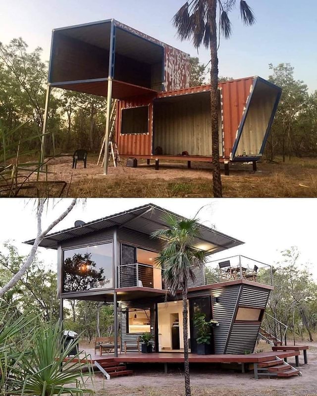 Two old shipping containers turned into a modern house iFunny