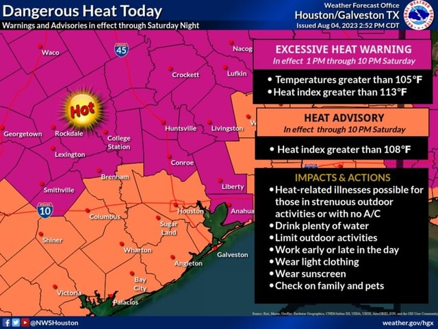 Dangerous Heat Today Warnings and Advisories in effect through Saturday ...