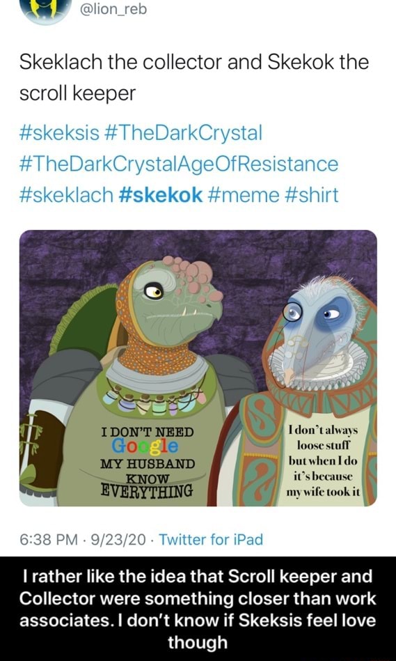 Skeklach the collector and Skekok the scroll keeper skeksis 