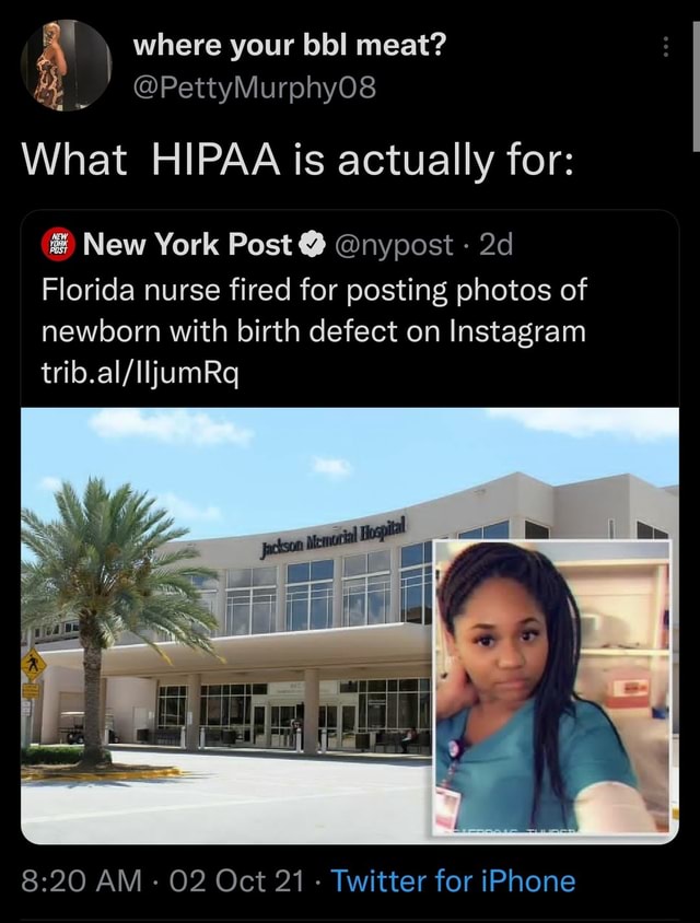 ) Where Your Meat? @PettyMurphyOs @PettyMurphyOs What HIPAA Is Actually ...