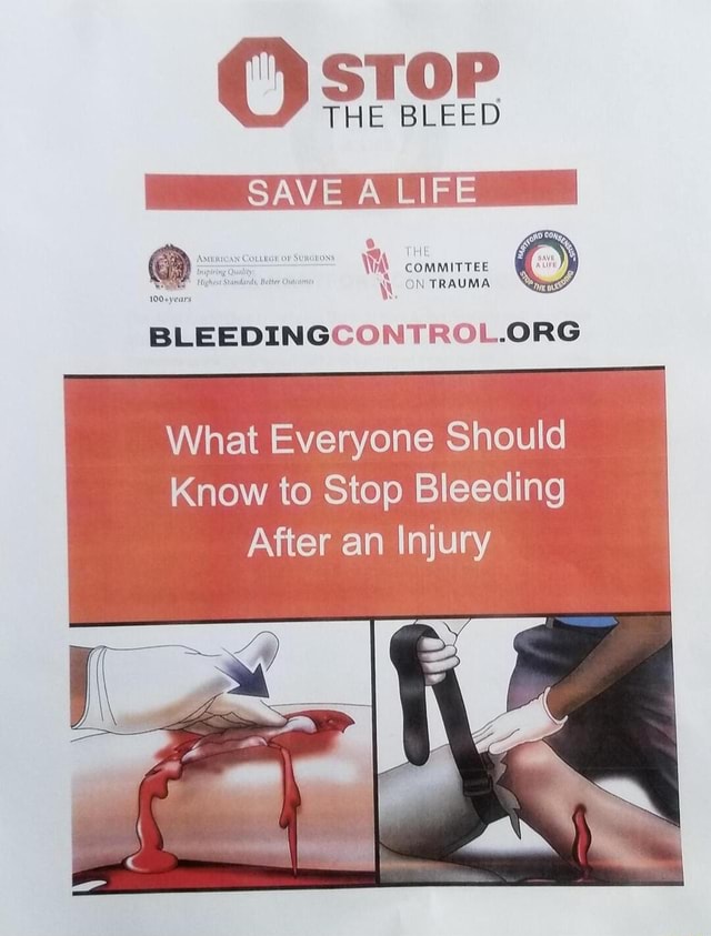 Stop the bleed training booklet THE BLEED I SAVE A LIFE I COMMITTEE