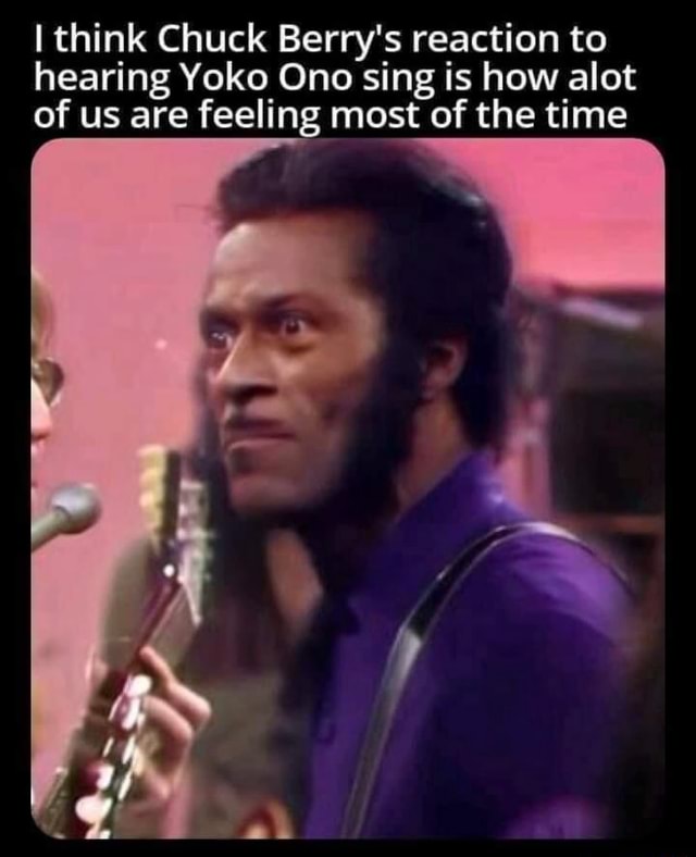 Think Chuck Berry's reaction to hearing Yoko Ono sing is how alot of us are feeling most of the