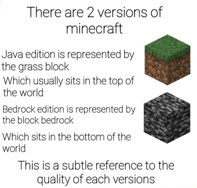 Does anyone else think it's a bit unfair that Bedrock edition is deemed as  the Standard version of Minecraft while Java is pushed to the side as the  other option? I just