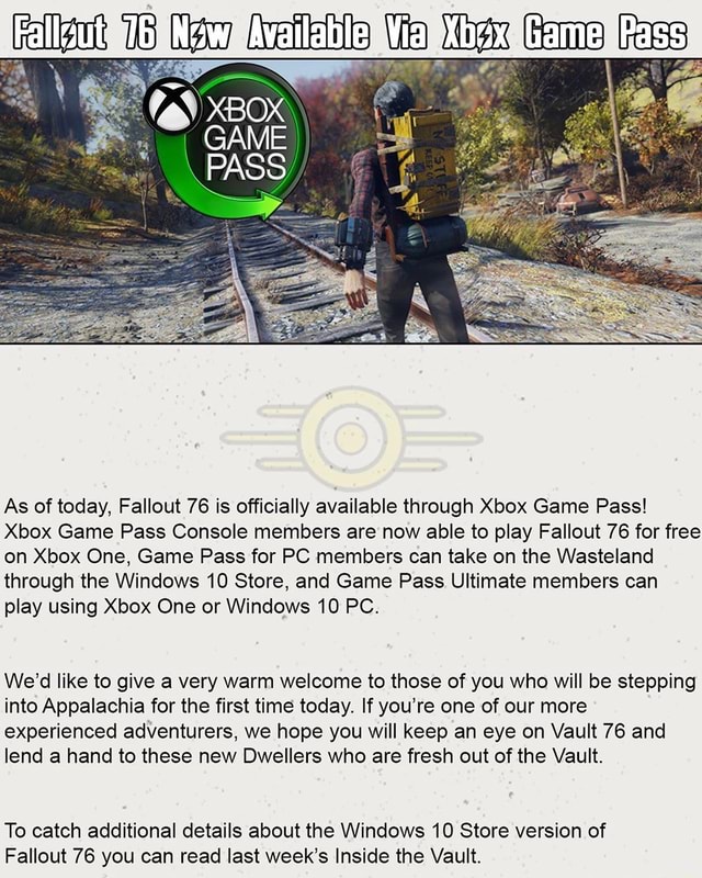 is fallout 76 coming to game pass