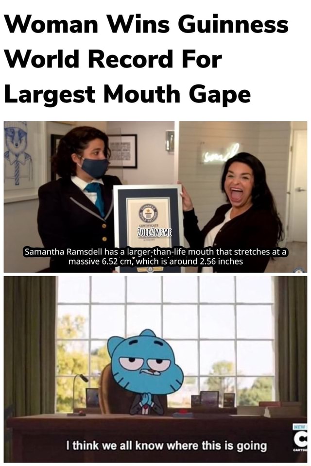Woman Wins Guinness World Record For Largest Mouth Gape Samantha
