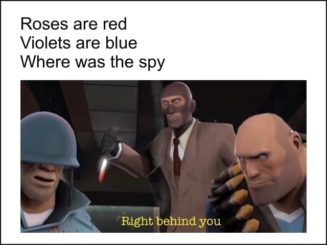 Roses Are Red Violets Are Blue Where Was The Spy Right Behind You Ifunny