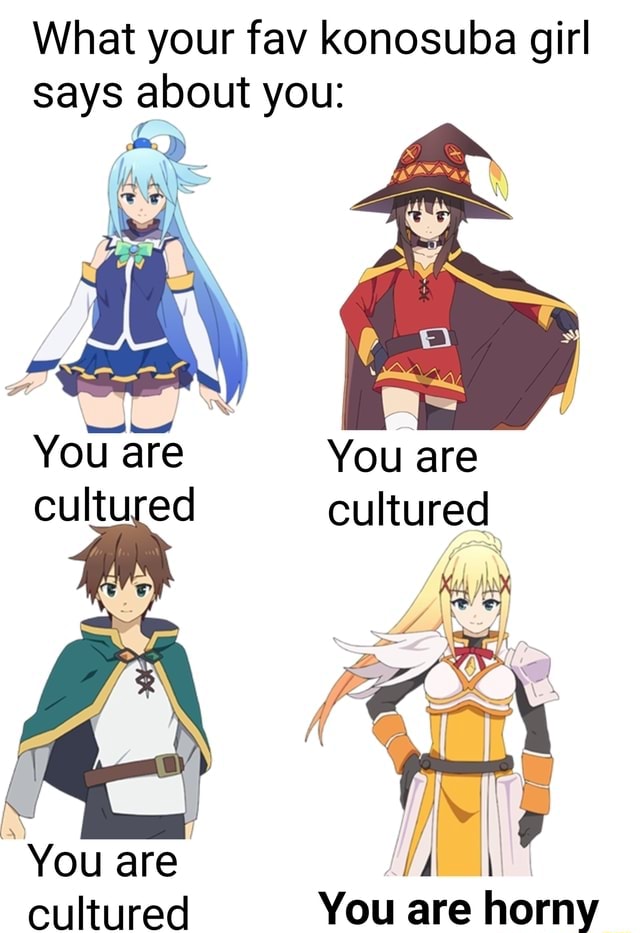 Tell me your unpopular opinions : r/Konosuba