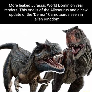 More leaked Jurassic World Dominion year renders. This one is of the ...