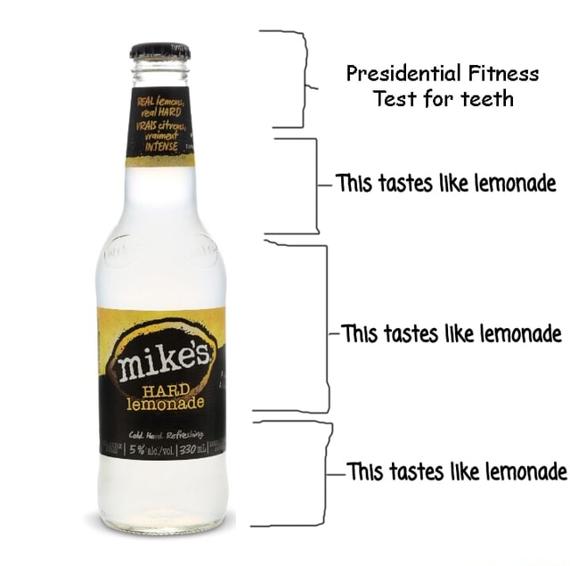 HARD. lemonade Presidential Fitness Test for teeth I This tastes like