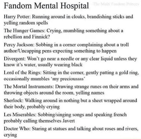 Fandom Mental Hospital Harry Potter Running around in clo photo picture