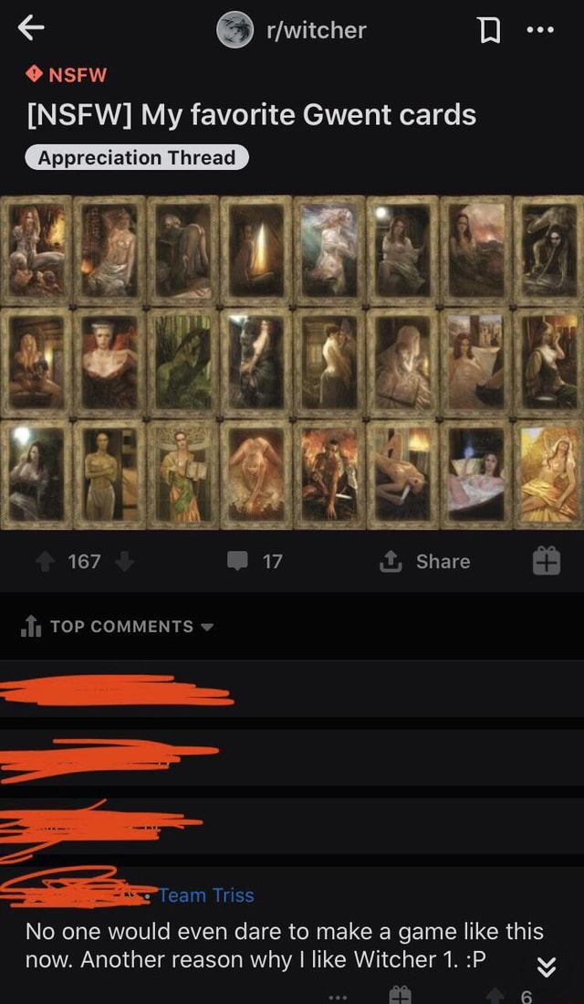 NSFW NSFW My Favorite Gwent Cards Appreciation Thread 167 167 Share