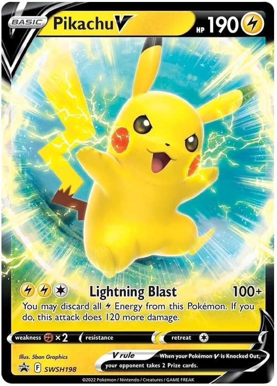 190@) Lightning Blast 100+ You may, discard all 4 Energy from this Pokemon.  If you do, this attack does 120 more damage. When your Pokmon Vis Knocked  four opponent takes 2 Prize