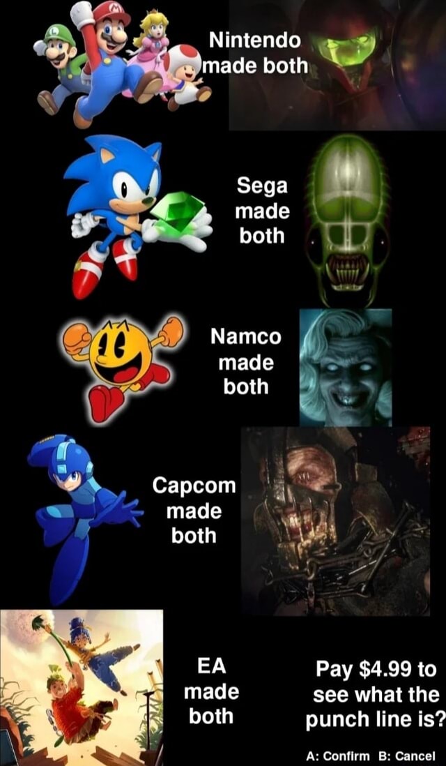 Nintendo Made Both Sega Made Both Namco Made Both Capcom Made Both EA ...