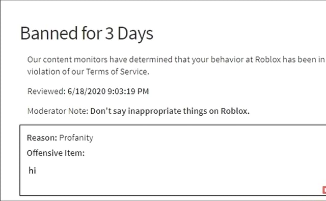 Banned For 3 Days Our Content Monitors Have Determined That Your ...