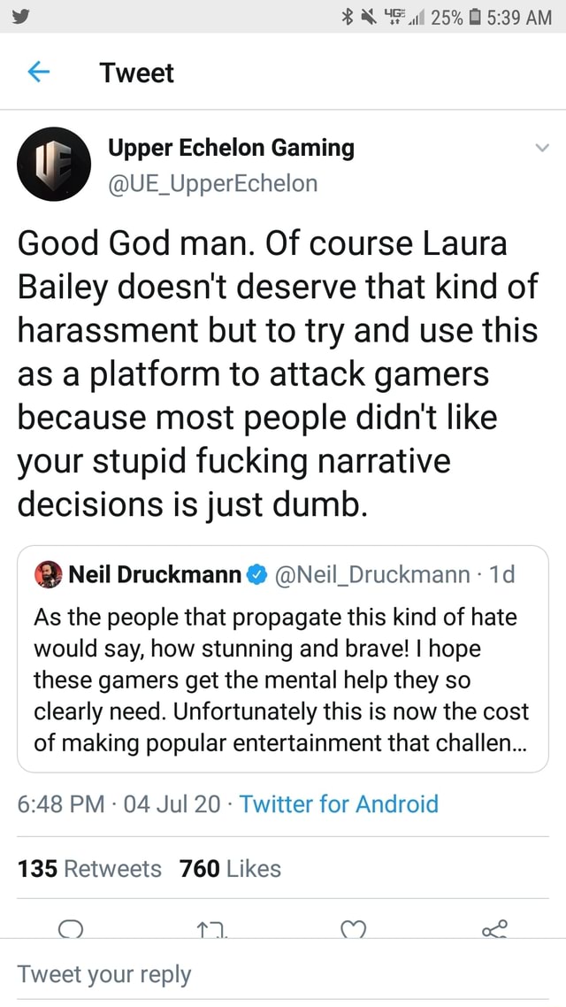 Neil Druckmann on X: As the people that propagate this kind of hate would  say, how stunning and brave! I hope these gamers get the mental help they  so clearly need. Unfortunately