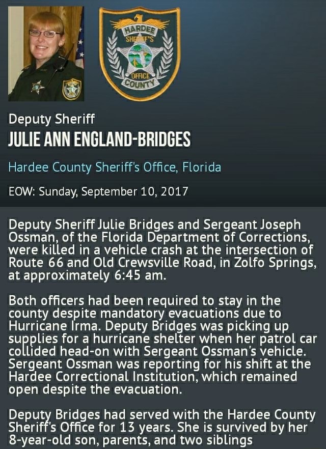 Deputy Sheriff JULIE ANN ENGLANDBRIDGES Hardee County Sheriff's Office