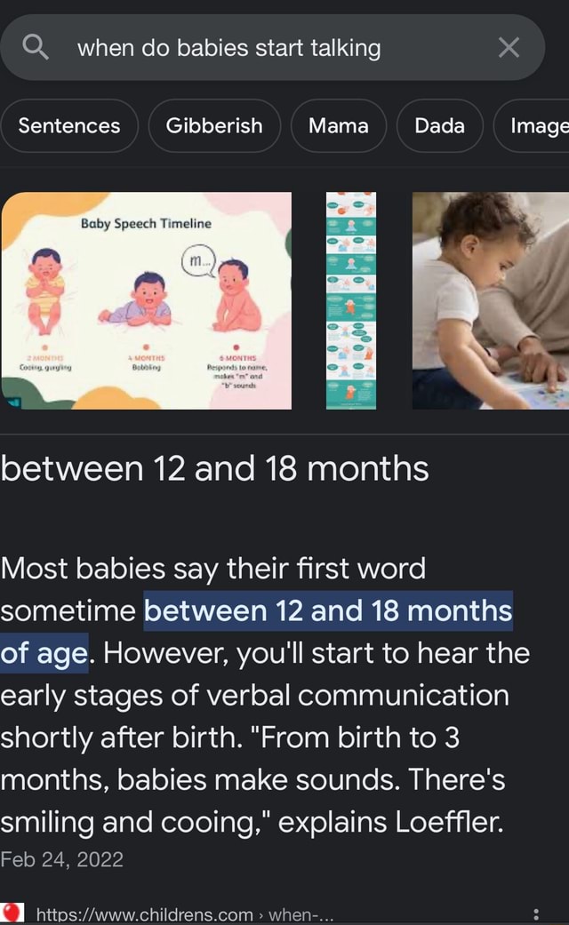 When do babies start talking Sentences Gibberish Mama Dada Image Baby