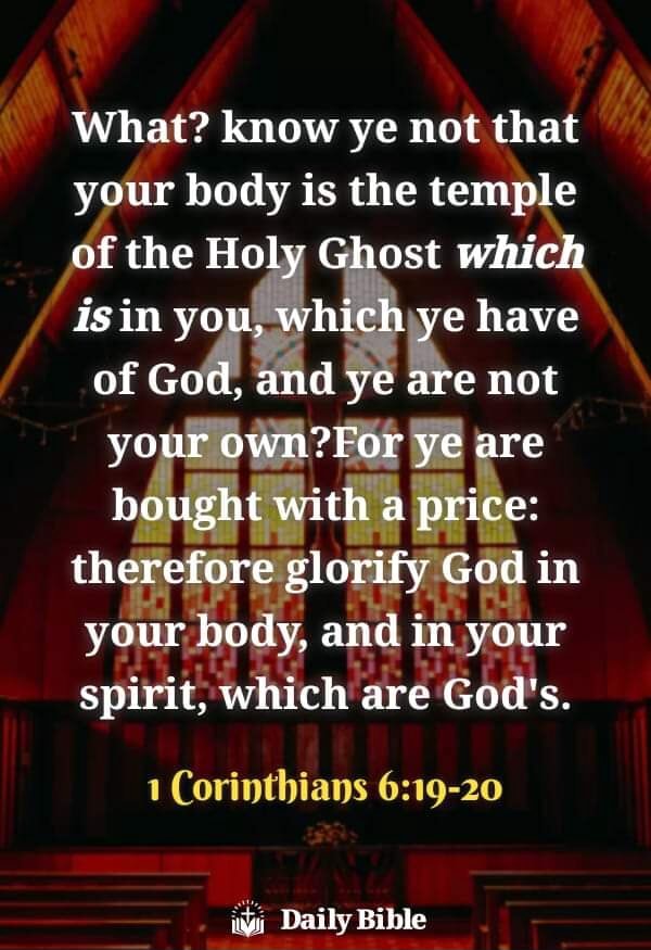 What? know ye not that your body is the temple of the Holy Ghost which ...