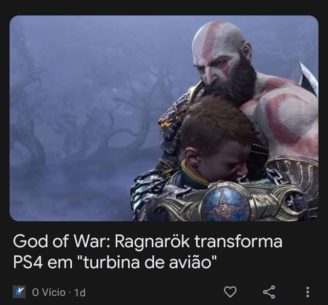 God of War: Ragnarök transforma PS4 em turbina de avião