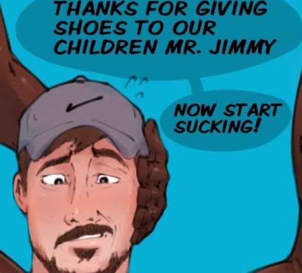 thanks-for-giving-shoes-to-our-children-mr-jimmy-now-start-sucking