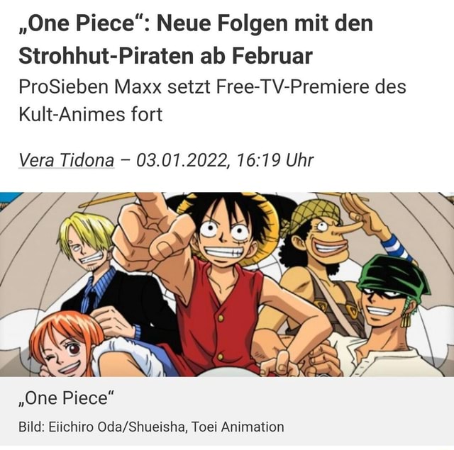 "One Piece" Neue Folgen mit den StrohhutPiraten ab Februar ProSieben