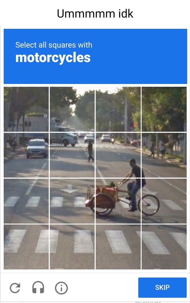 Select all squares with motorcycles SKIP - iFunny