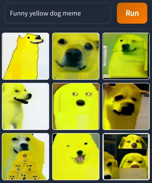 Funny yellow dog meme Run iFunny