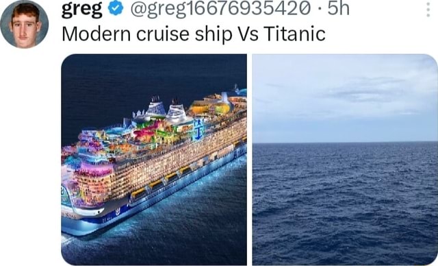 modern cruise ship vs titanic meme