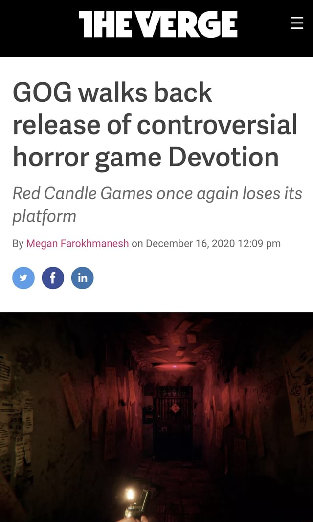 GOG walks back release of controversial horror game Devotion Red Candle