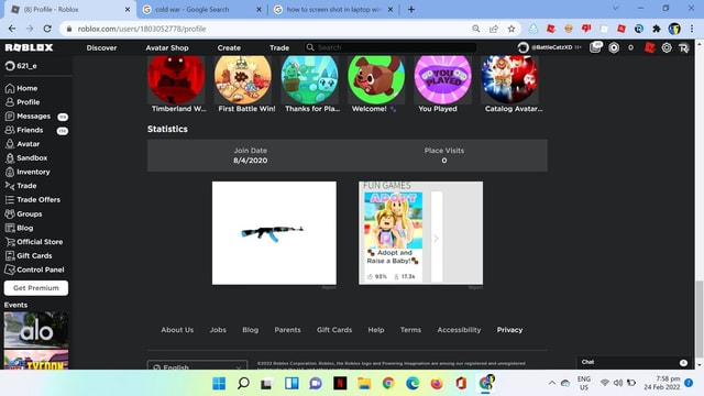 (8) Profile - Roblox x I hew to shet in laptop win I Discover Avatar ...