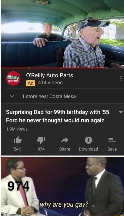 y O Reilly Auto Parts 414 Videos 1 Store Near Costa Mesa Surprising Dad For 99th Birthday With Ford He Never Thought Would Run Again 1 9m Views 8 Share Download