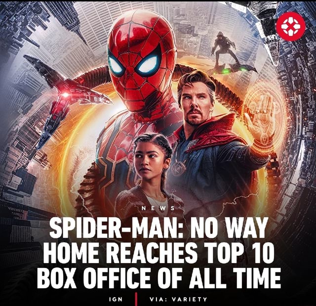 Fig SPIDERMAN NO WAY HOME REACHES TOP 10 BOX OFFICE OF ALL TIME IGN
