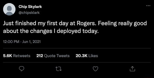 Just finished my first day at Rogers. Feeling really good about the ...