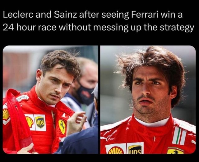 Leclerc and Sainz after seeing Ferrari win a 24 hour race without ...